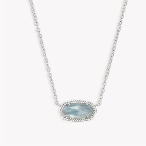 Kendra Scott Elisa Silver Pendant Necklace in Light Blue Illusion